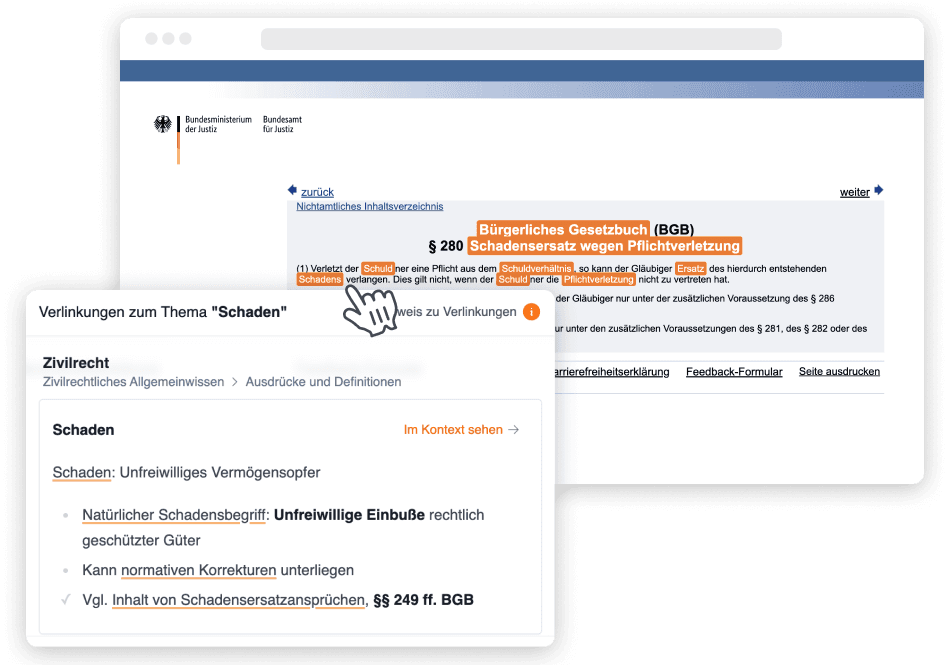 JuraSense Chrome-Erweiterung von Jurahilfe.de - Rechtsbegriffe direkt im Browser nachschlagen
